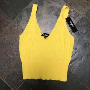 Lulus Yellow Crop Top. NWT size Medium